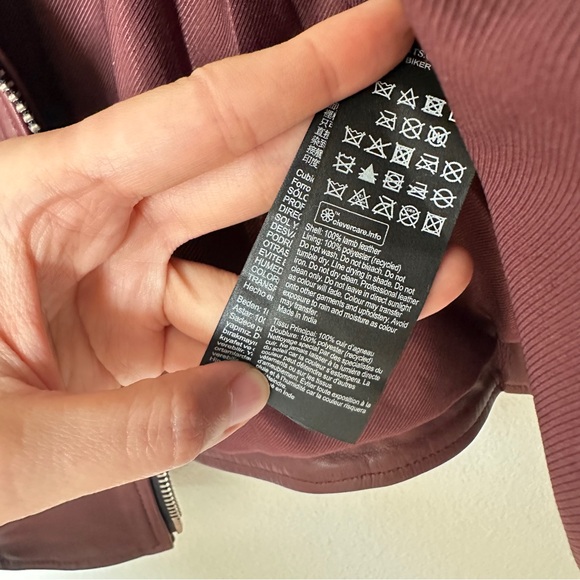 AllSaints Burgundy Lamb Leather Jacket – New Without Tags - Picture 3 of 8